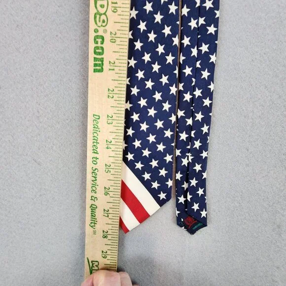 Tommy Hilfiger NEW 100% Silk Stars and Stripes Vintage Tie Americana Patriotic - Picture 8 of 13